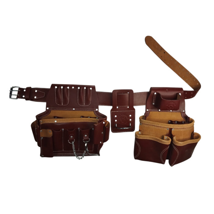 Leather electrician belt system